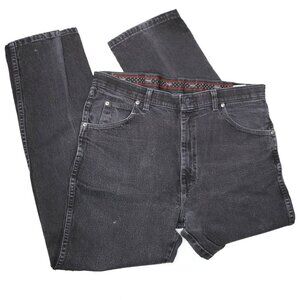 Wrangler Mens Jeans Faded Black Denim Cotton Spandex Casual Zip Fly READ